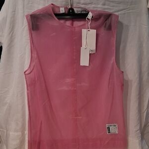Esprit Sheer Sleeveless Tank Top in Pink